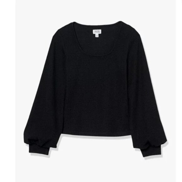 NWT The Drop @lucyswhims Square Neck Balloon Sleeve Ribbed Top, XL - Picture 3 of 10